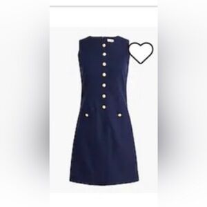 J. Crew Factory Navy Button-Front Mini Dress